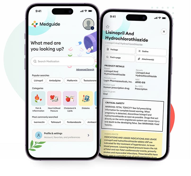 Medguide mobile app preview